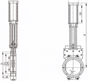 Z673X氣動漿液閥結構示意圖